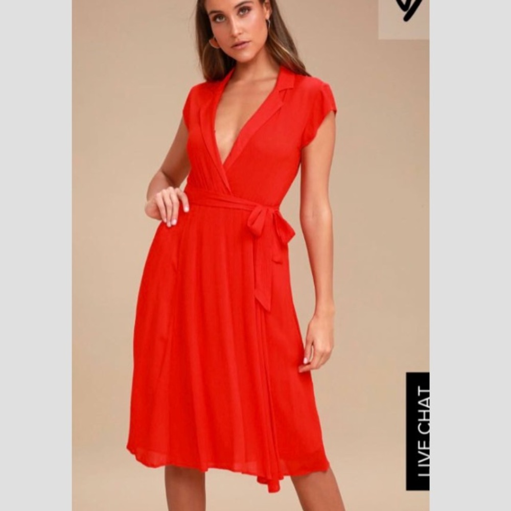 Red elegant knee length dress